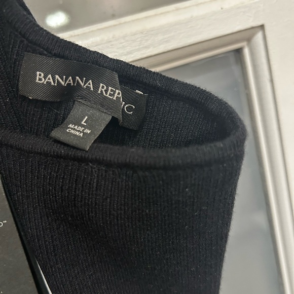 NEW! Banana Republic Volta Black Ribbed Halter Sweater Dress Size Large  #836687 - Picture 6 of 16